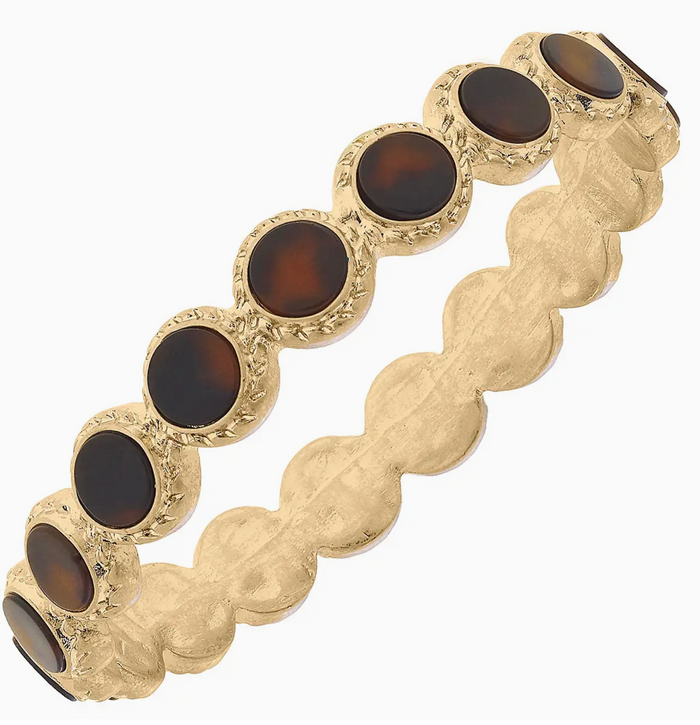 Ava Disc Bangle in Tortoise