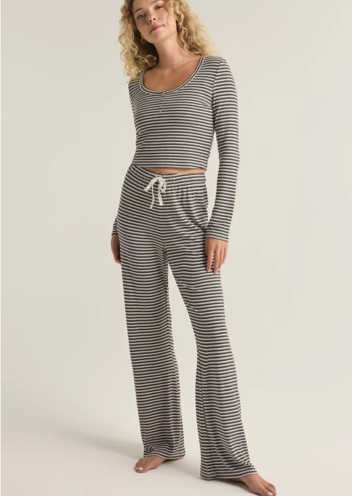 Lounger Stripe Modal Rib Pant