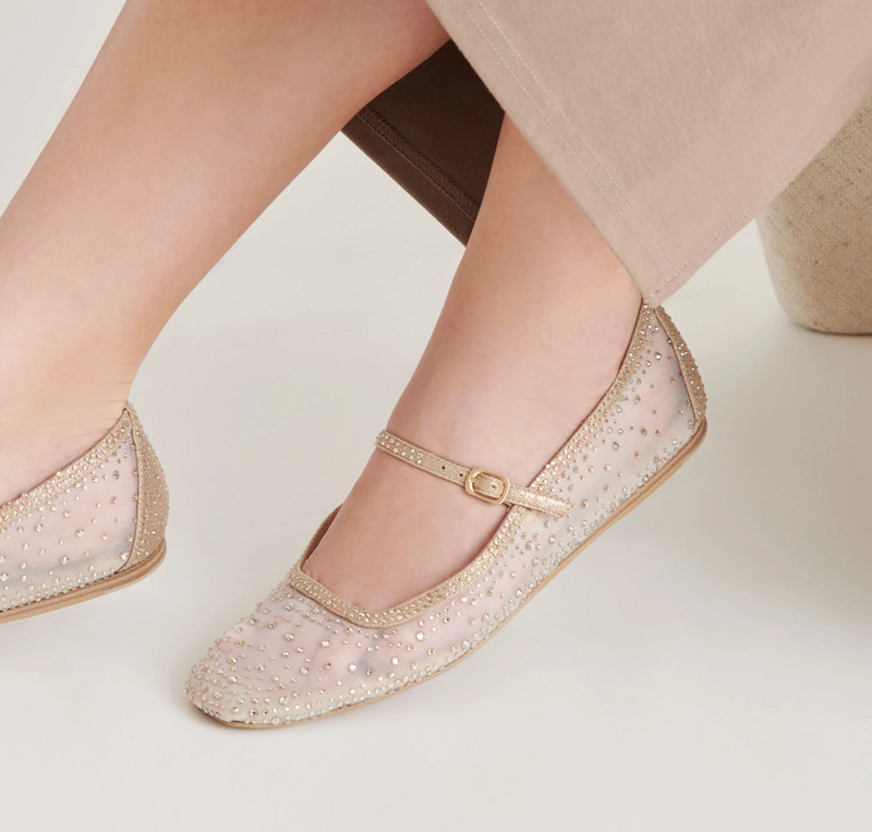 Reyes Crystal Ballet Flats