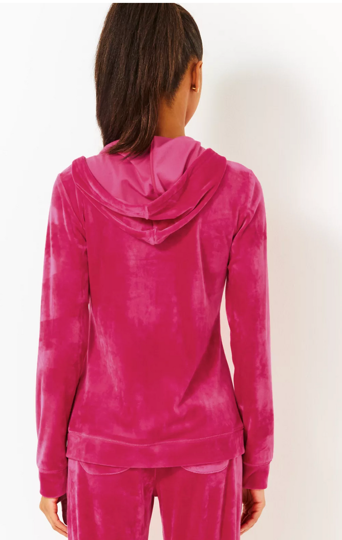 Larina Velour Zip Up Hoodie