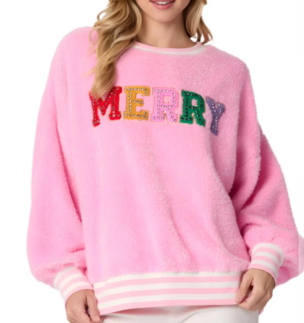 Oversized "Merry" Fur Sweatshirt