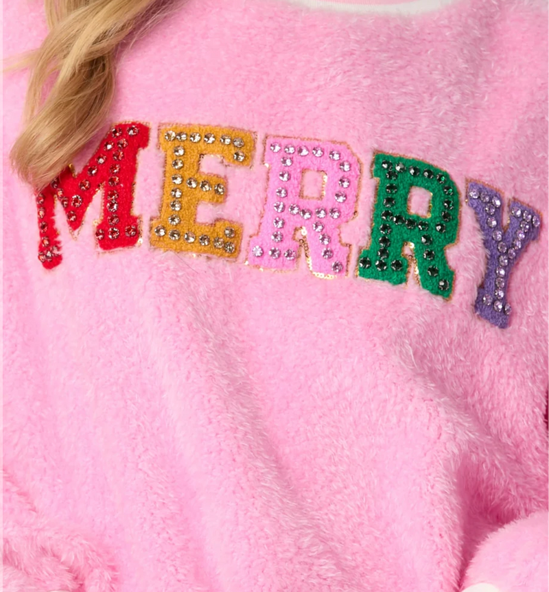 Oversized "Merry" Fur Sweatshirt