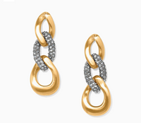 Cleo Pave Link Post Drop Earrings