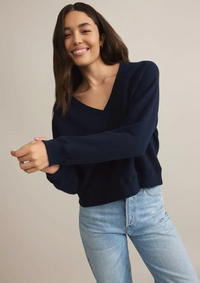 Avenue V-Neck Fleece Sweatshirt