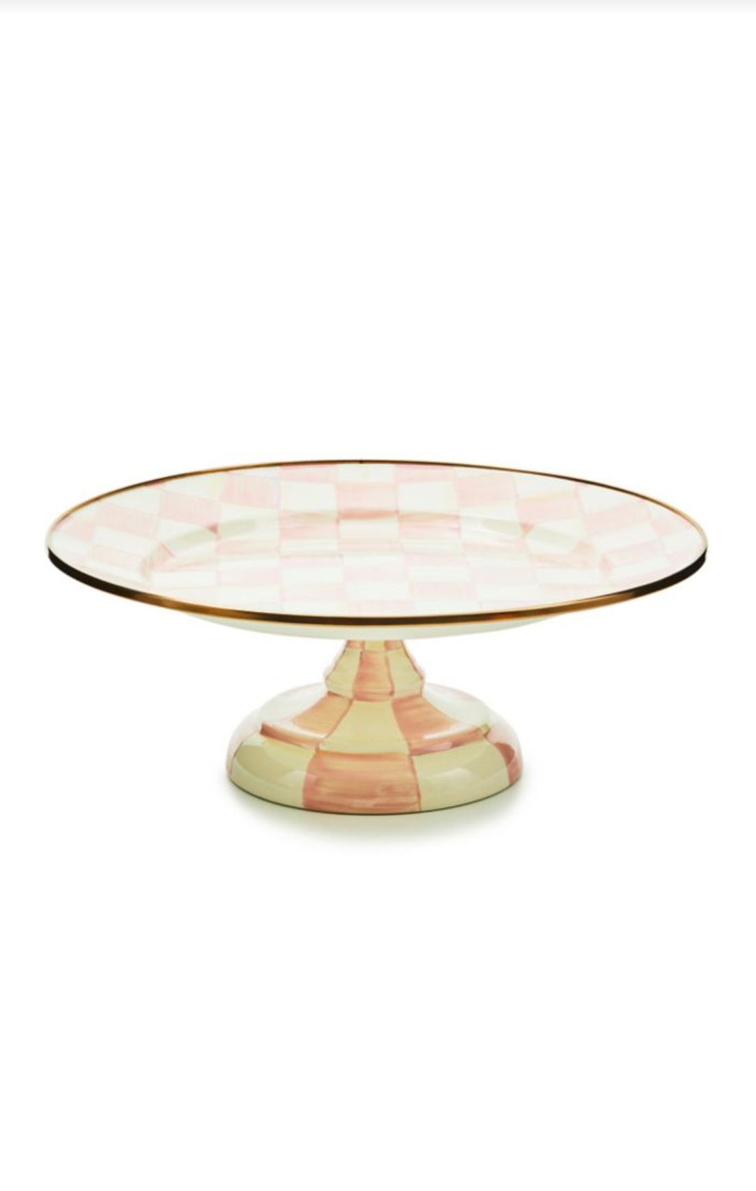 MacKenzie-Childs Rosy Check Pedestal Platter