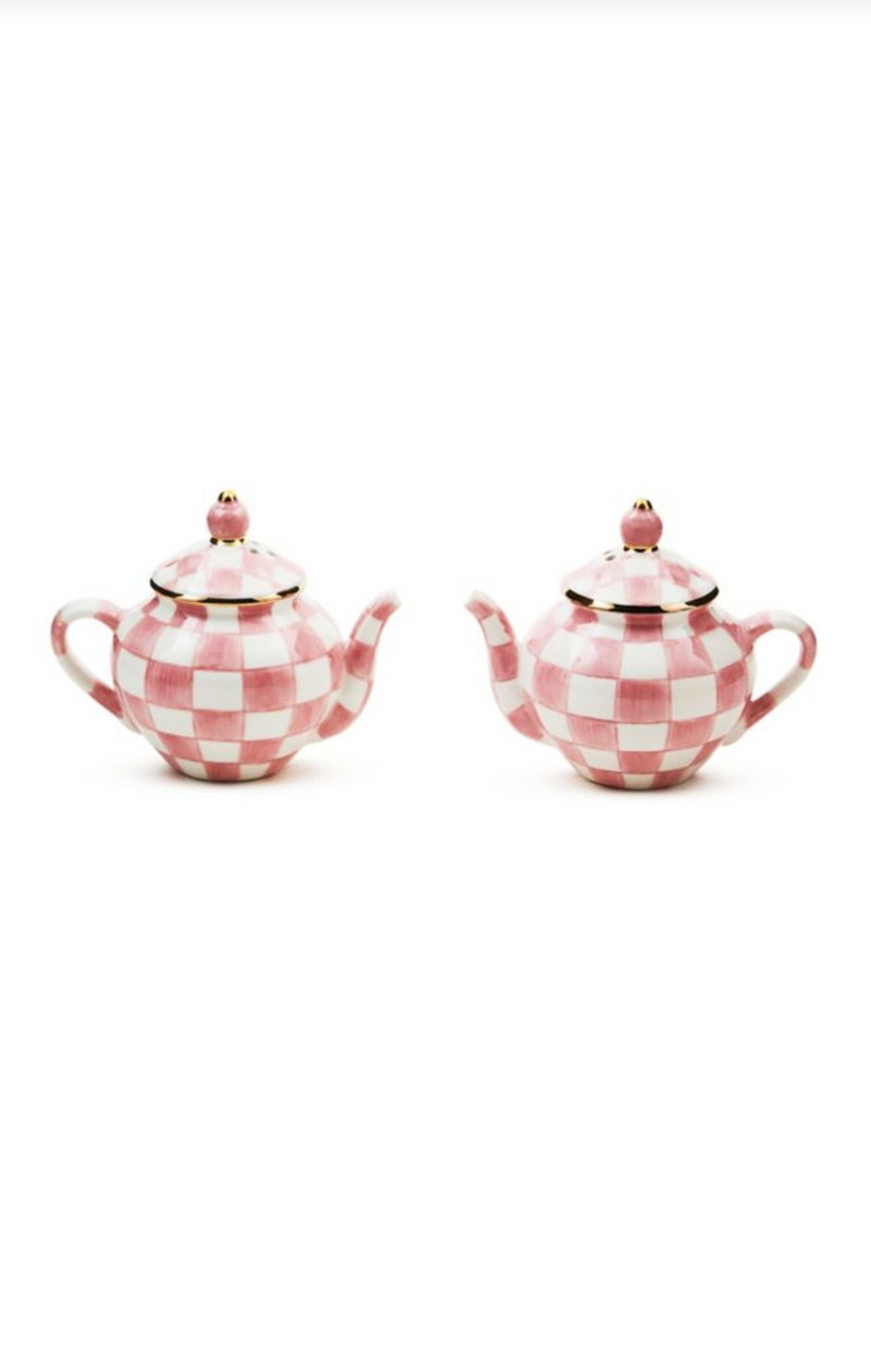 Rosy Check Teapot Salt & Pepper Set