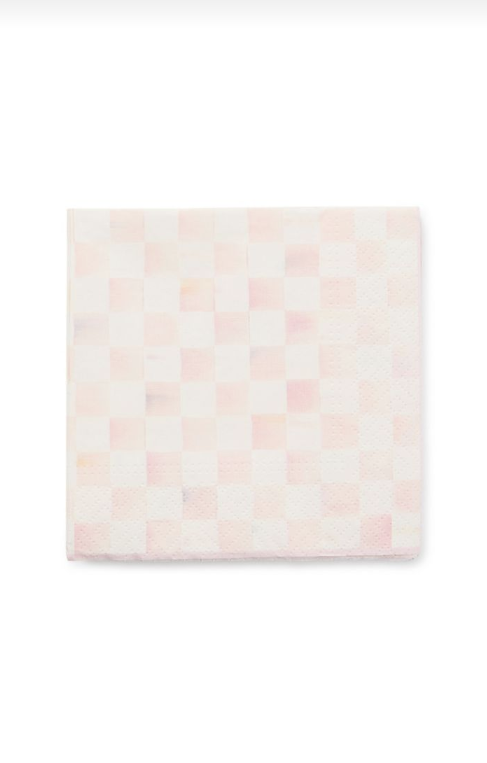 Rosy Check Cocktail Paper Napkins