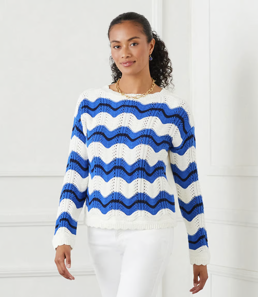 Pointelle Zigzag Sweater