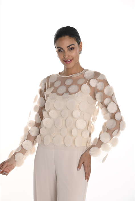 Beige 3D Dot Top