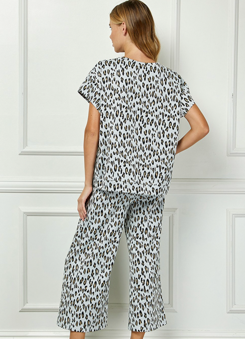 Animal Print Short Sleeve Top