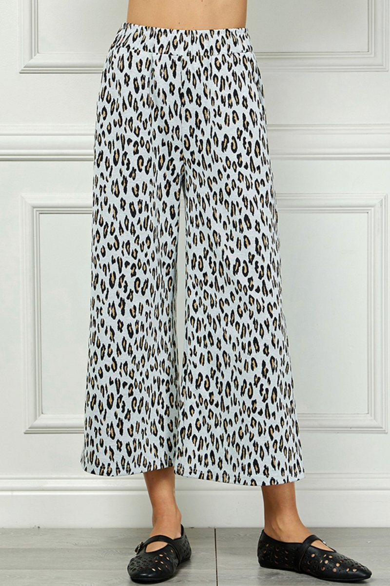 Animal Print Cropped Pants