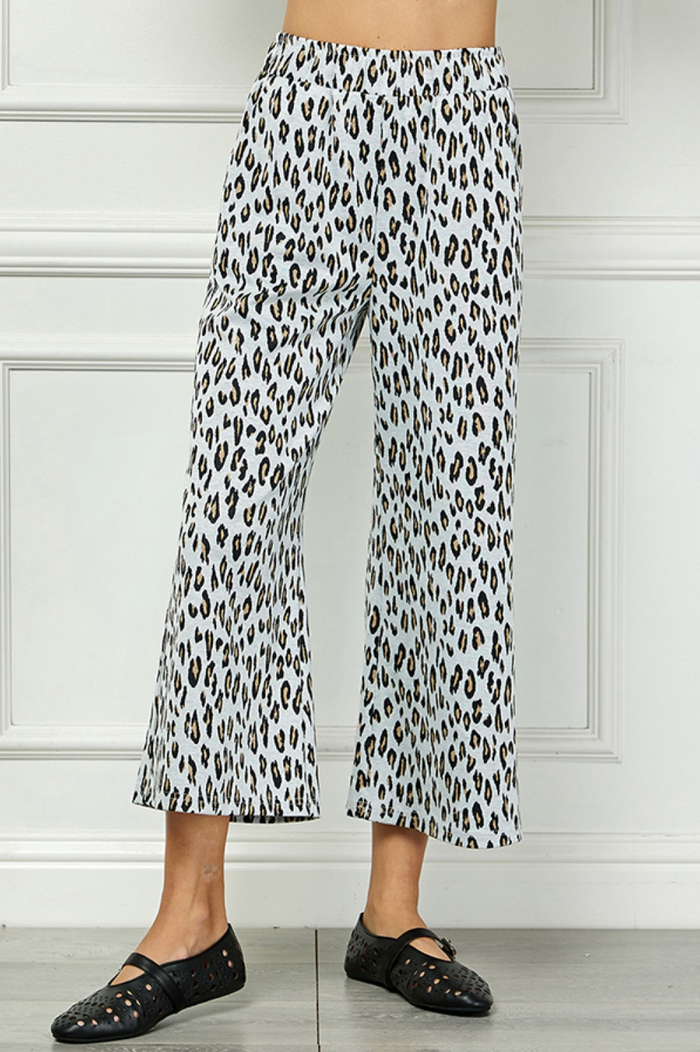 Animal Print Cropped Pants