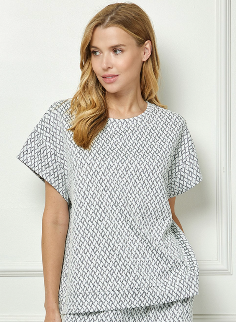 Metallic Jacquard Loungewear Top