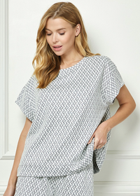 Metallic Jacquard Loungewear Top