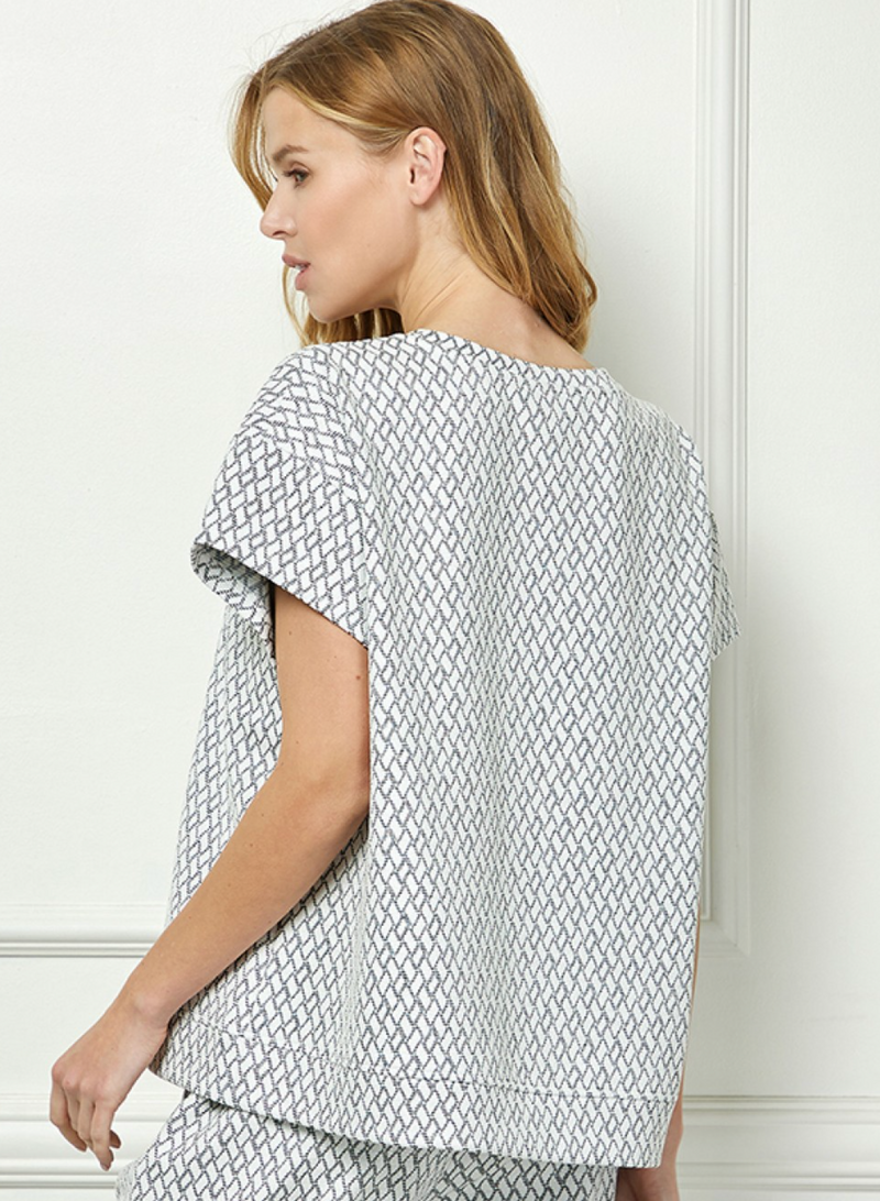 Metallic Jacquard Loungewear Top