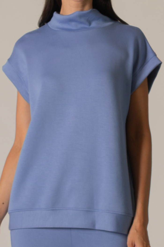 Butter Modal Mock Neck Capped Sleeve Top