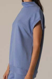 Butter Modal Mock Neck Capped Sleeve Top