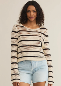 Kit Stripe Crochet Sweater