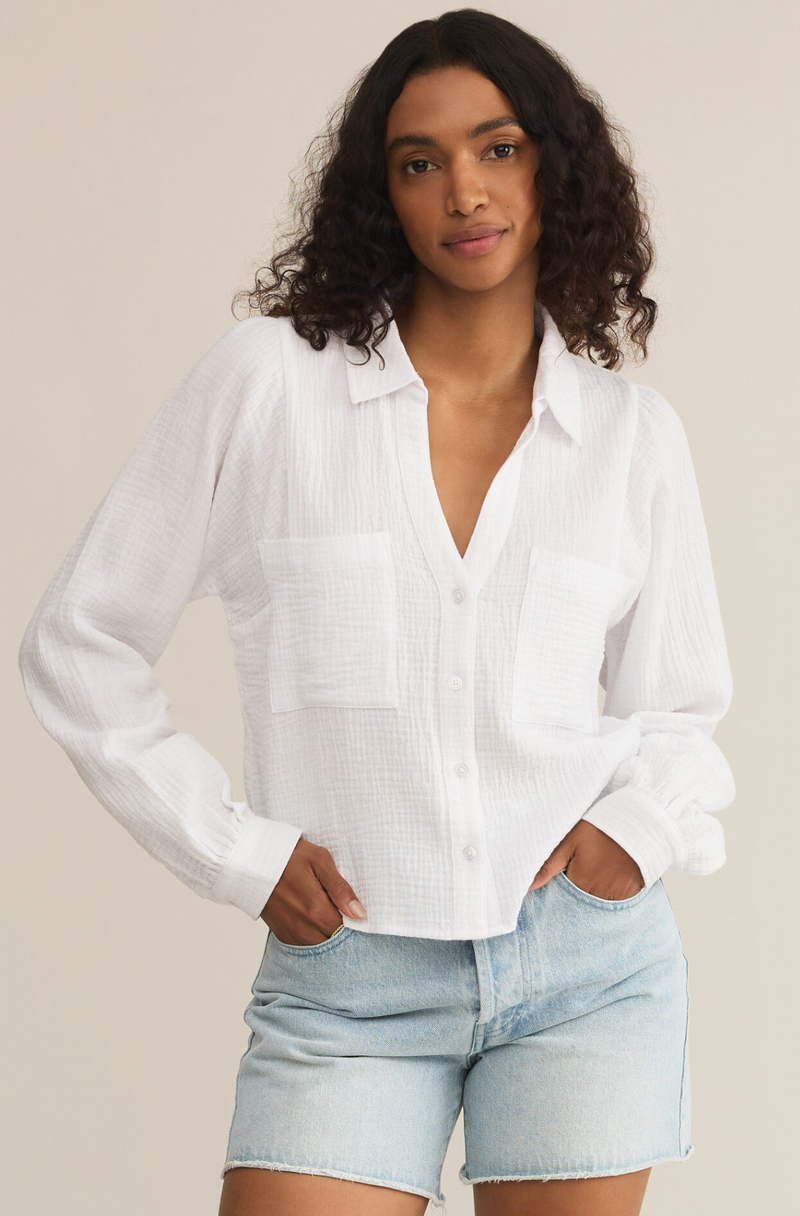 Campo Button Up Gauze Top