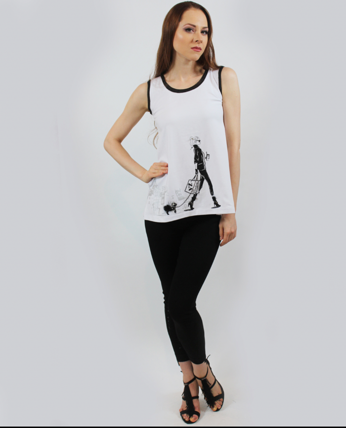 Walking Dog Sleeveless Top