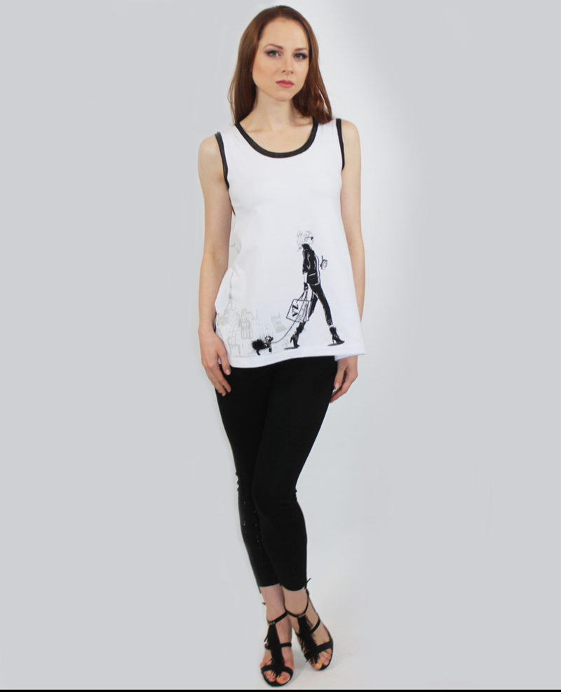 Walking Dog Sleeveless Top