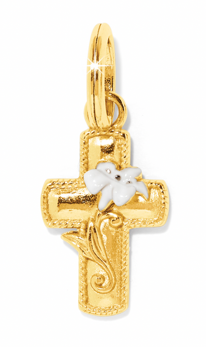 Easter Lily Cross Charm