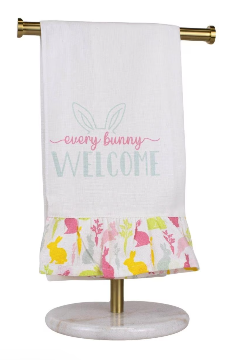 Welcome Becker Bunny Ruffle Hand Towel