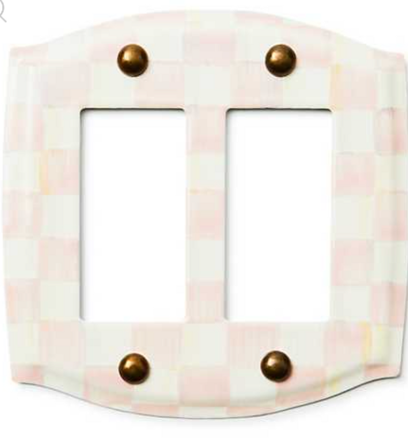 Rosy Check Double Rocker Switch Plate