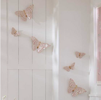 Rosy Check Wall Decor Butterfly Duo