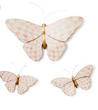 Rosy Check Wall Decor Butterfly Duo