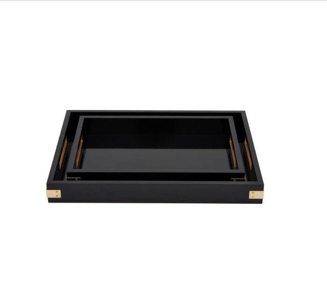 Black Lacquer Tray Set