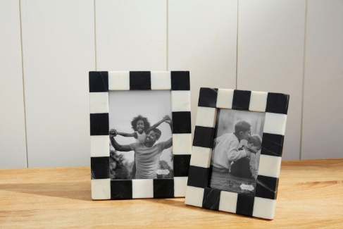 Small Black & White Check Frame 4x6