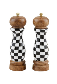 Checkered Salt & Pepper Grinder Set