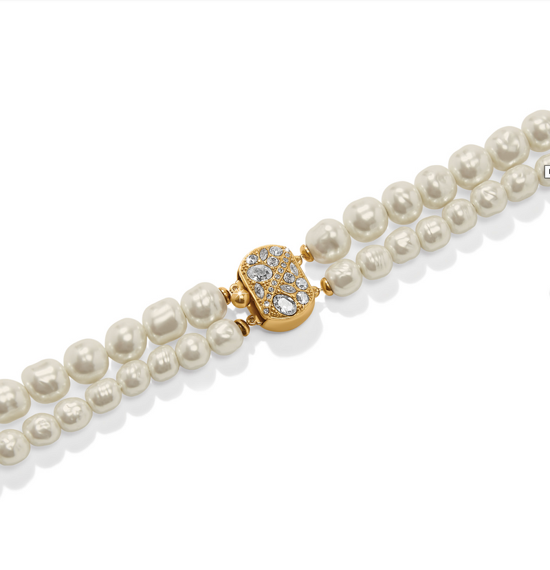 Trust Your Journey Double Pearl Necklace