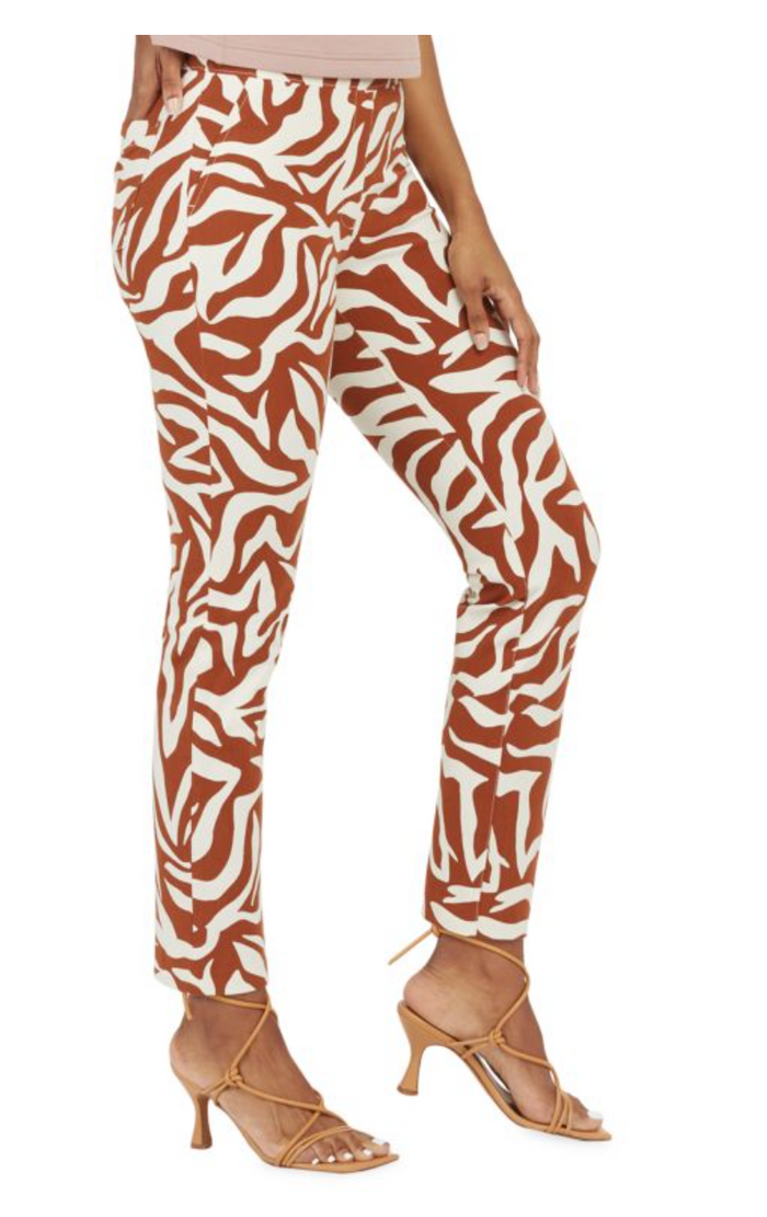 Polished Ankle Print Pants-Large