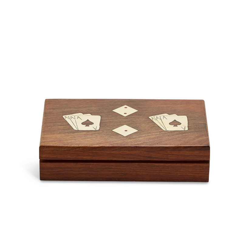 Wood Crafted Playing Card/Dice Game Set