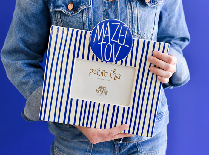 Indigo Skinny Stripe Mini Rectangle Frame