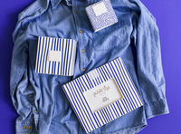 Indigo Skinny Stripe Mini Rectangle Frame