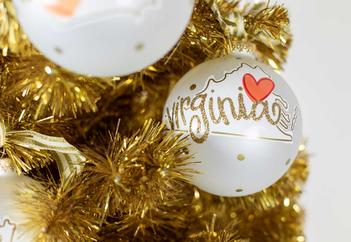 Virginia Motif Glass Ornament