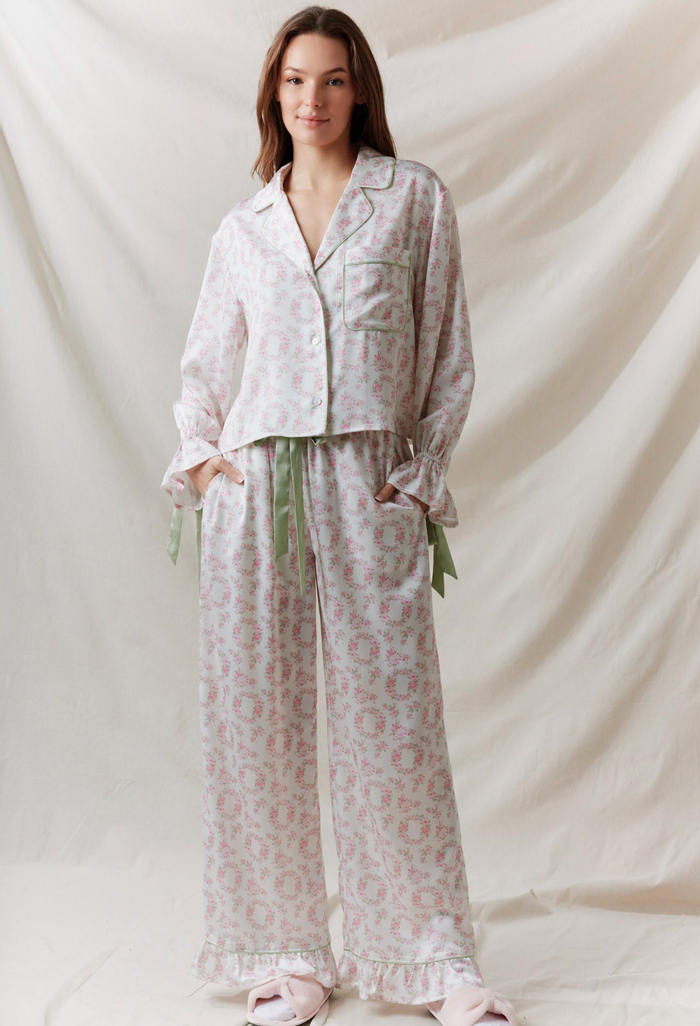 Satin Button Down PJ/Top Set