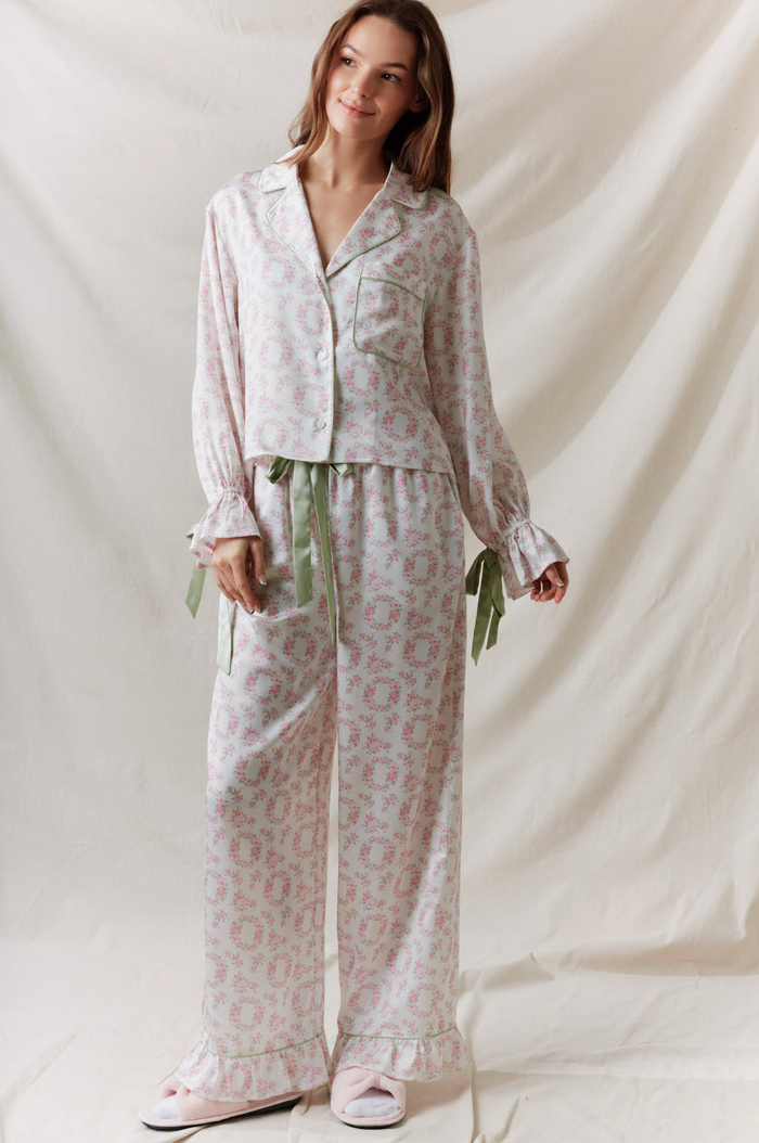 Satin Button Down PJ/Top Set