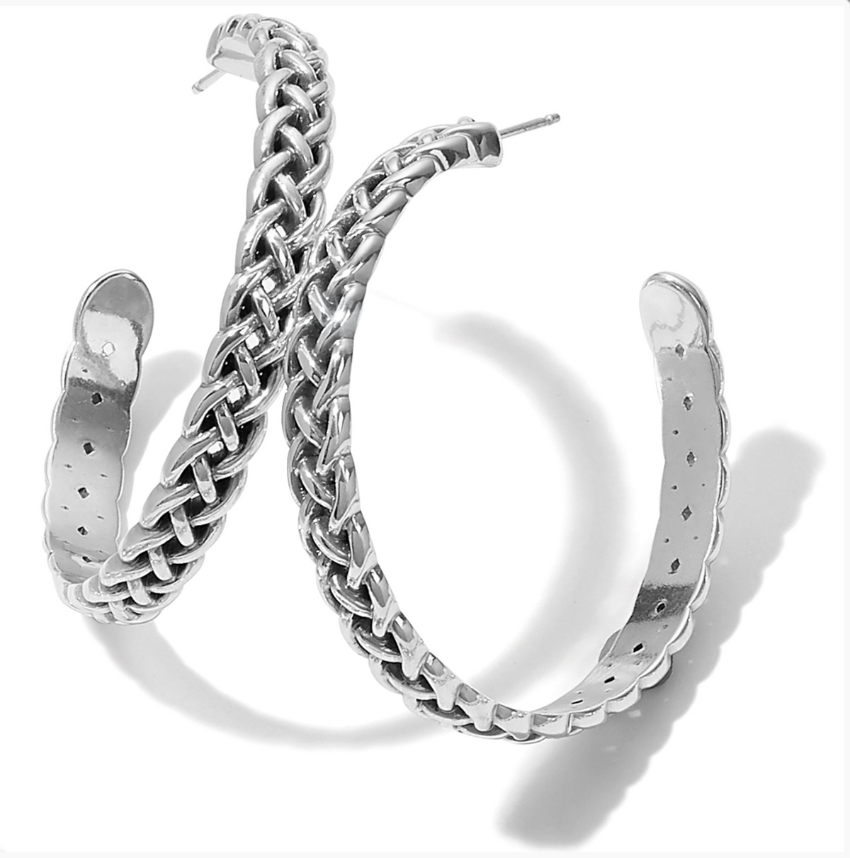 Interlok Braid Large Hoop Earrings