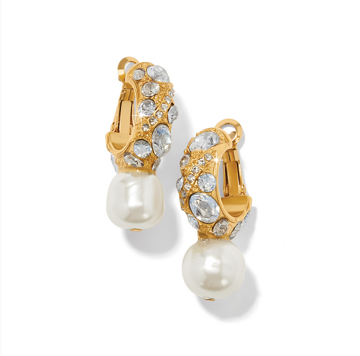 Trust Your Journey Pearl Hoop Earrings