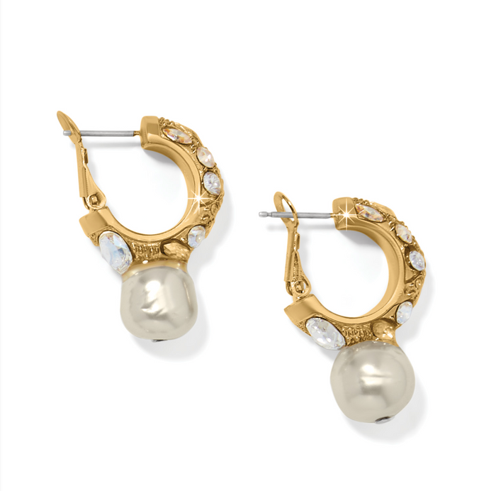 Trust Your Journey Pearl Hoop Earrings