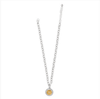 Mosaic Round Two Tone Pendant Necklace