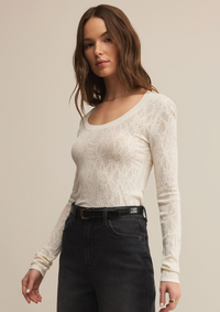 Tibi Scoop Mesh Top