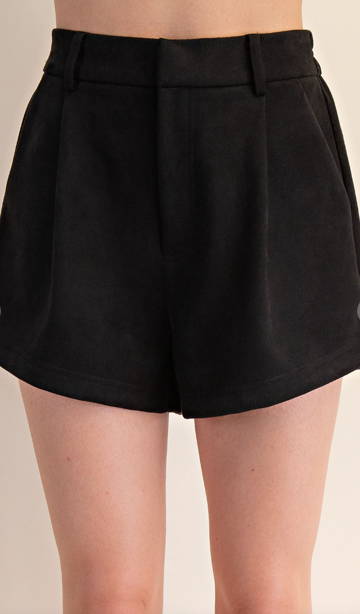 High Waist Suede Shorts