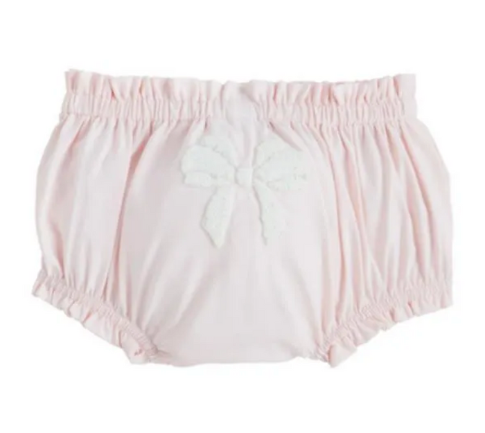 Pink Boucle Bow Diaper Cover