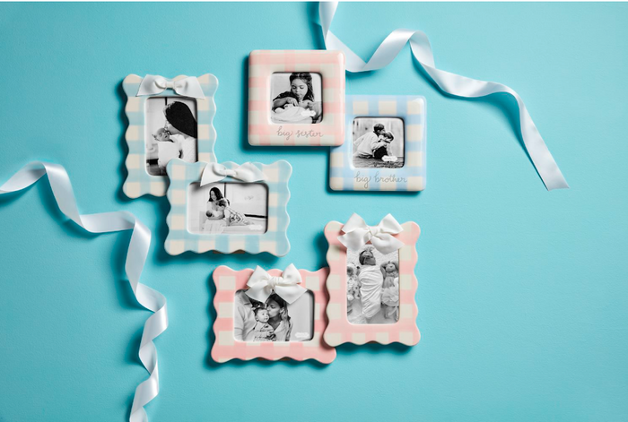 Horizontal Blue Bow Frame