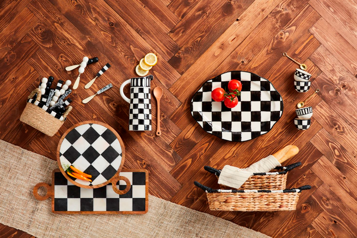 Black & White Edge Bread Basket Set